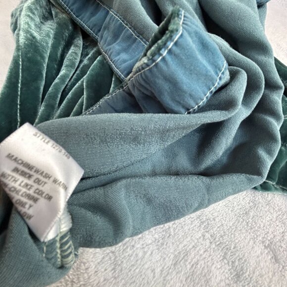 CP Shades Livia Womens Green Silk Velvet Tunic Top Split Neck Size Medium $280 - Picture 5 of 8